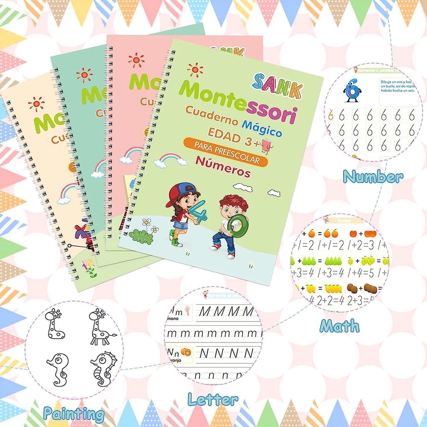 CUADERNO DE PRÁCTICA MAGIC (SET CON 4 CUADERNOS DIFERENTES)😍📝 - ENVÍO GRATIS