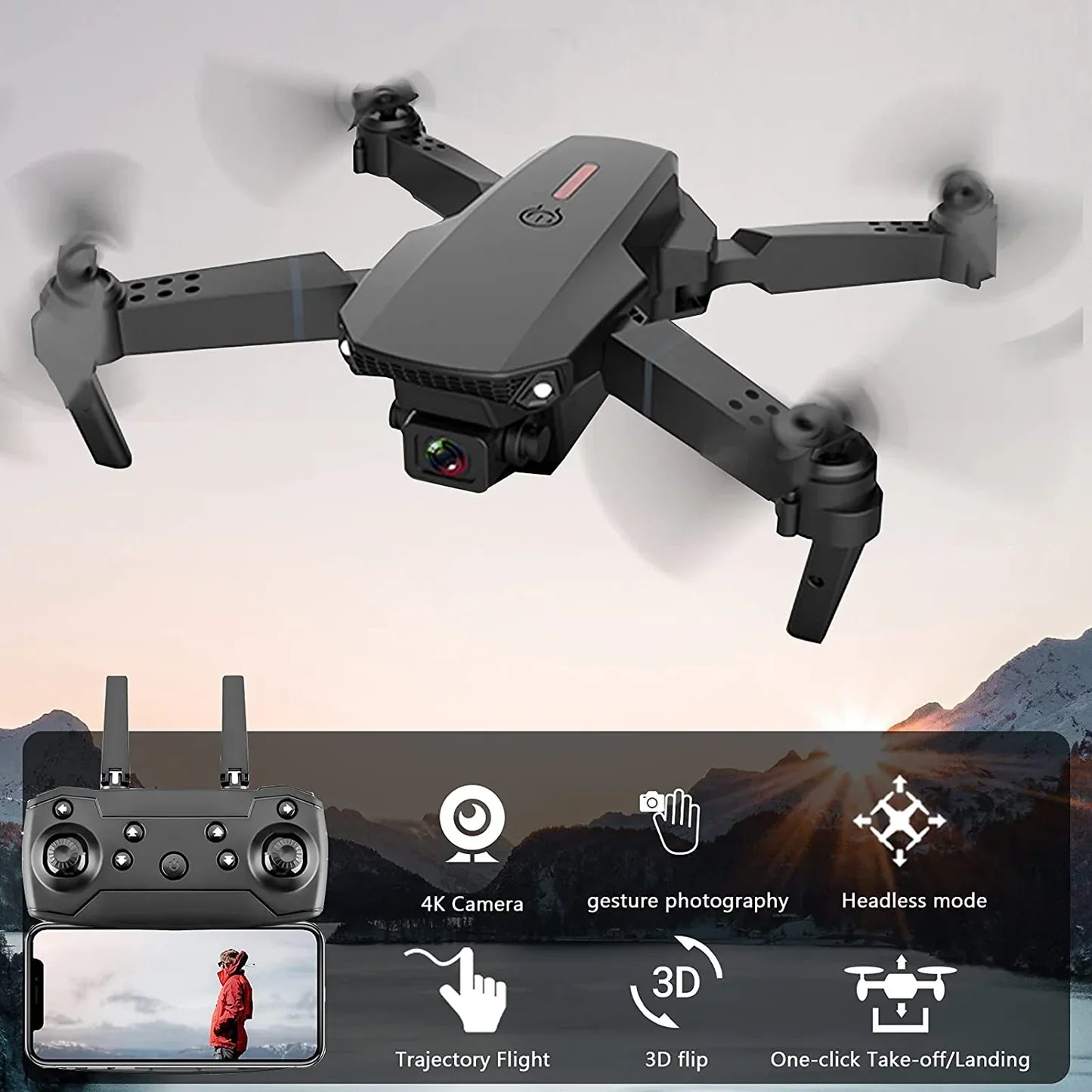 DRON DOBLE CÁMARA 4K MALETÍN 😎🤩 - ENVÍO GRATIS